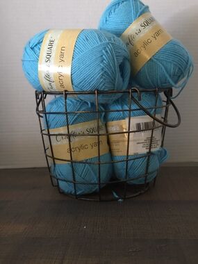 Feeling Blue? 6-Pack Crafter's Square Sky Blue Acrylic Yarn Bundle